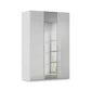 Rauch Haven 3 Door Hinged Wardrobe with 2 Glass Doors and 1 Mirror Door in Silk Grey