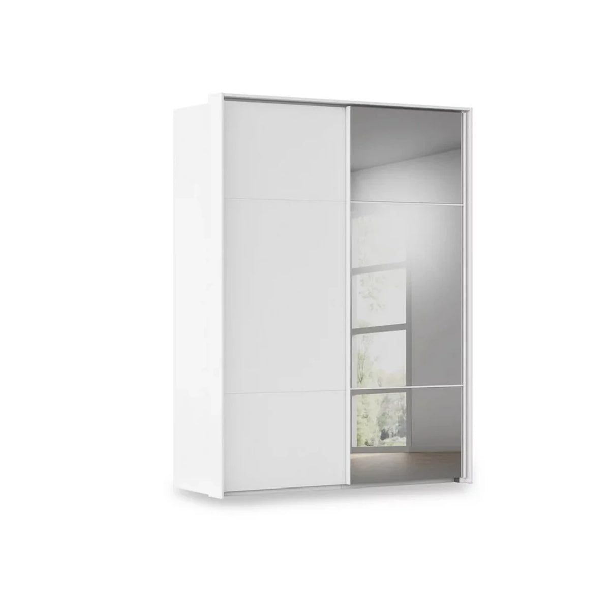 Rauch Haven 2 Door Slider Wardrobe with 1 Décor Door and 1 Mirror Door in White