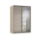 Rauch Haven 2 Door Slider Wardrobe with 1 Glass Door and 1 Mirror Door in Fango