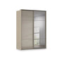 Rauch Haven 2 Door Slider Wardrobe with 1 Glass Door and 1 Mirror Door in Fango
