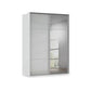 Rauch Haven 2 Door Slider Wardrobe with 1 Glass Door and 1 Mirror Door in Silk Grey