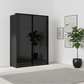 Rauch Heaven 170cm 2 Door Slider Wardrobe with Glass Doors in Black styled in a modern bedroom