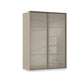 Rauch Haven 2 Door Slider Wardrobe with Glass Doors in Fango