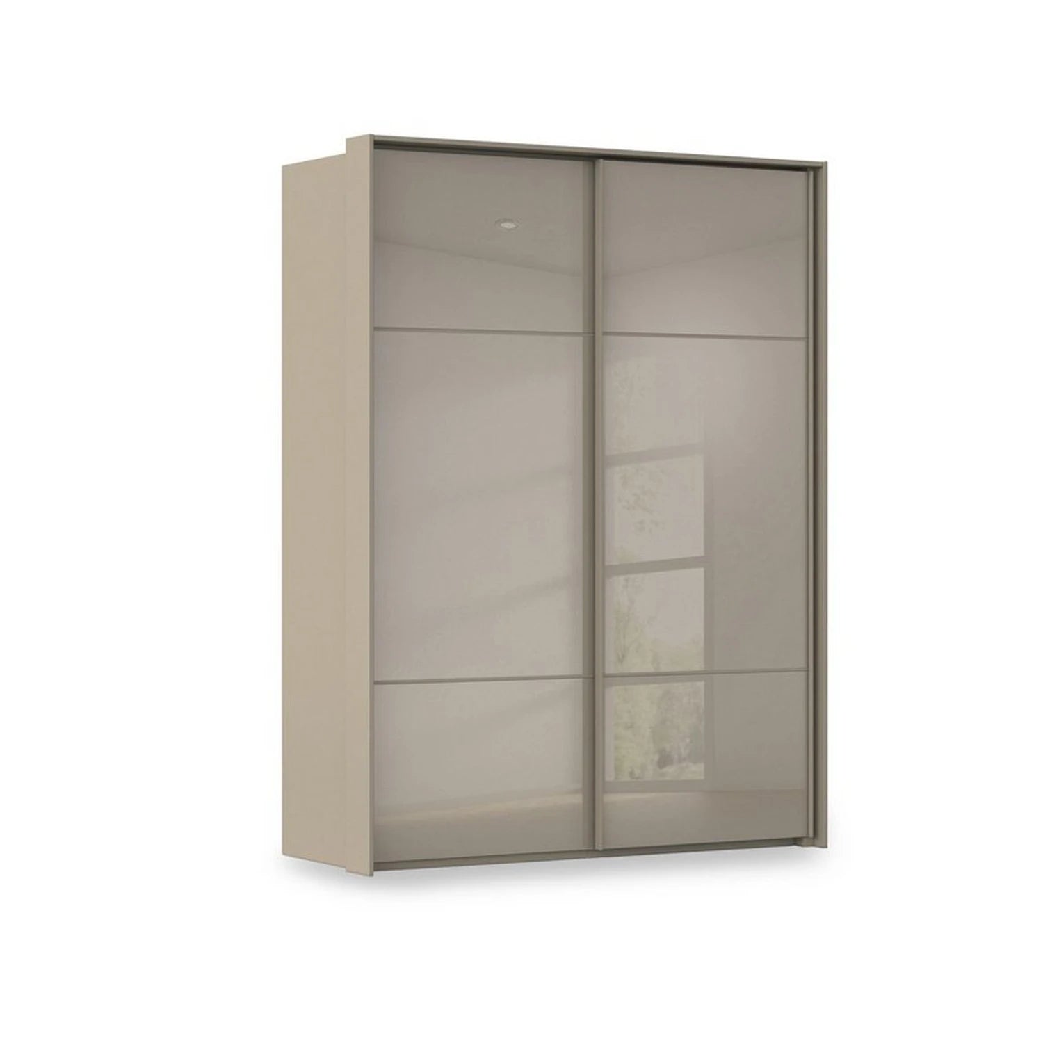 Rauch Haven 2 Door Slider Wardrobe with Glass Doors in Fango
