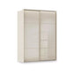 Rauch Haven 2 Door Slider Wardrobe with Glass Doors and Lights in Champagne