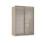 Rauch Haven 2 Door Slider Wardrobe with Glass Doors and Lights in Fango