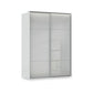 Rauch Haven 2 Door Slider Wardrobe with Glass Doors and Lights in Silk Grey