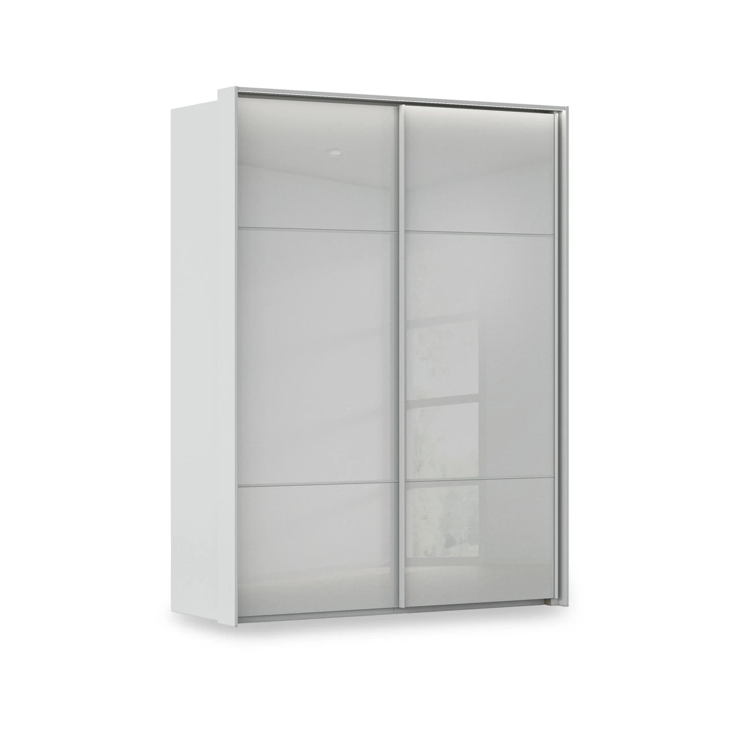 Rauch Haven 2 Door Slider Wardrobe with Glass Doors and Lights in Silk Grey