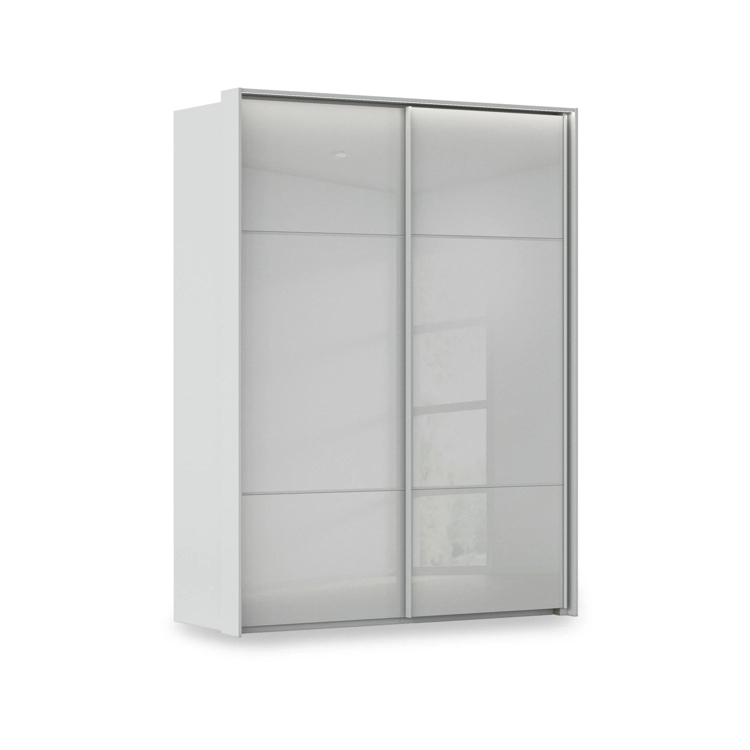 Rauch Haven 2 Door Slider Wardrobe with Glass Doors and Lights in Silk Grey