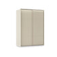 Rauch Heaven 2 Door Slider Wardrobe with Décor Doors and Lights in Champagne