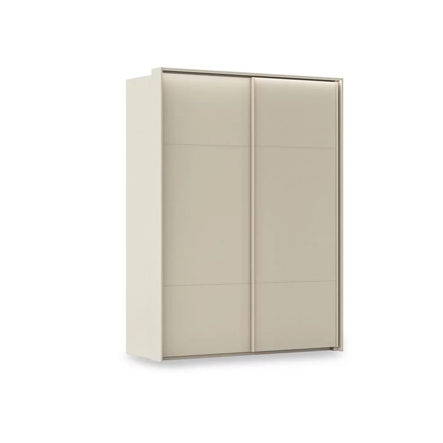 Rauch Heaven 2 Door Slider Wardrobe with Décor Doors and Lights in Champagne