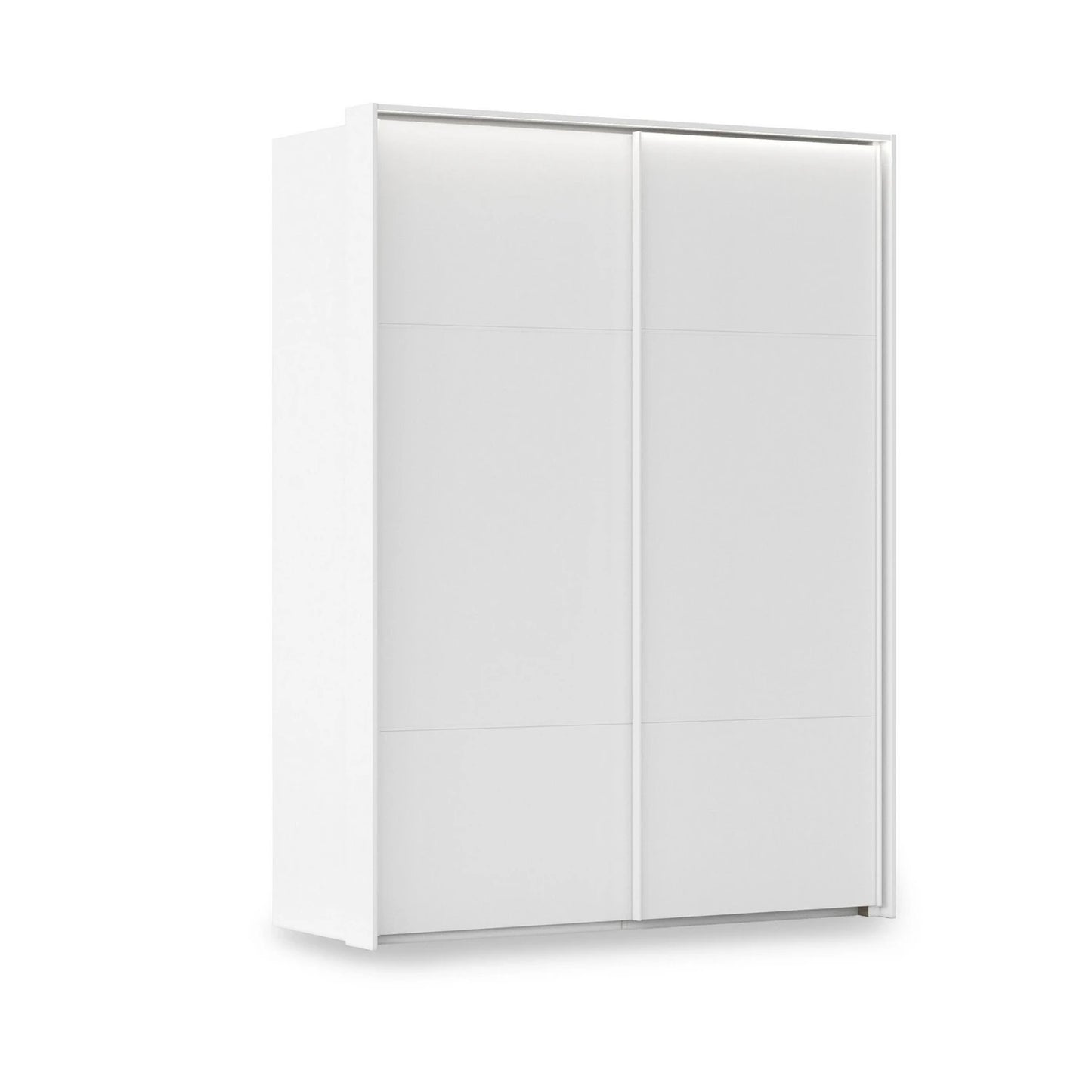 Rauch Heaven 2 Door Slider Wardrobe with Décor Doors and Lights in White