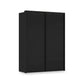 Rauch Heaven 2 Door Slider Wardrobe with Décor Doors and Lights in Black