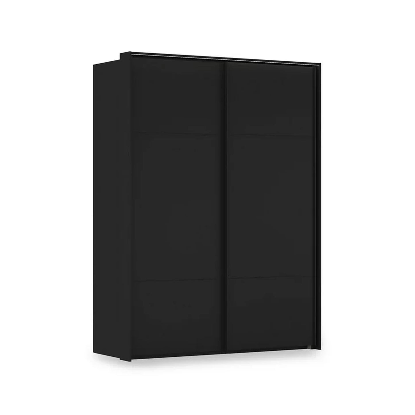 Rauch Heaven 2 Door Slider Wardrobe with Décor Doors and Lights in Black