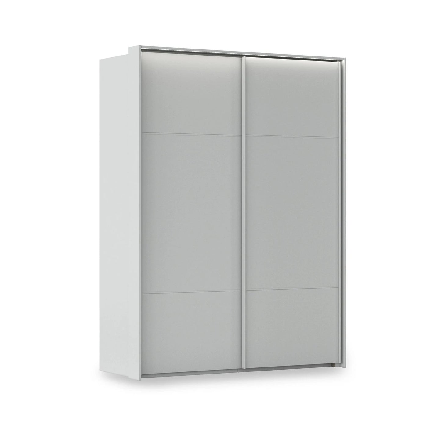 Rauch Heaven 2 Door Slider Wardrobe with Décor Doors and Lights in Silk Grey