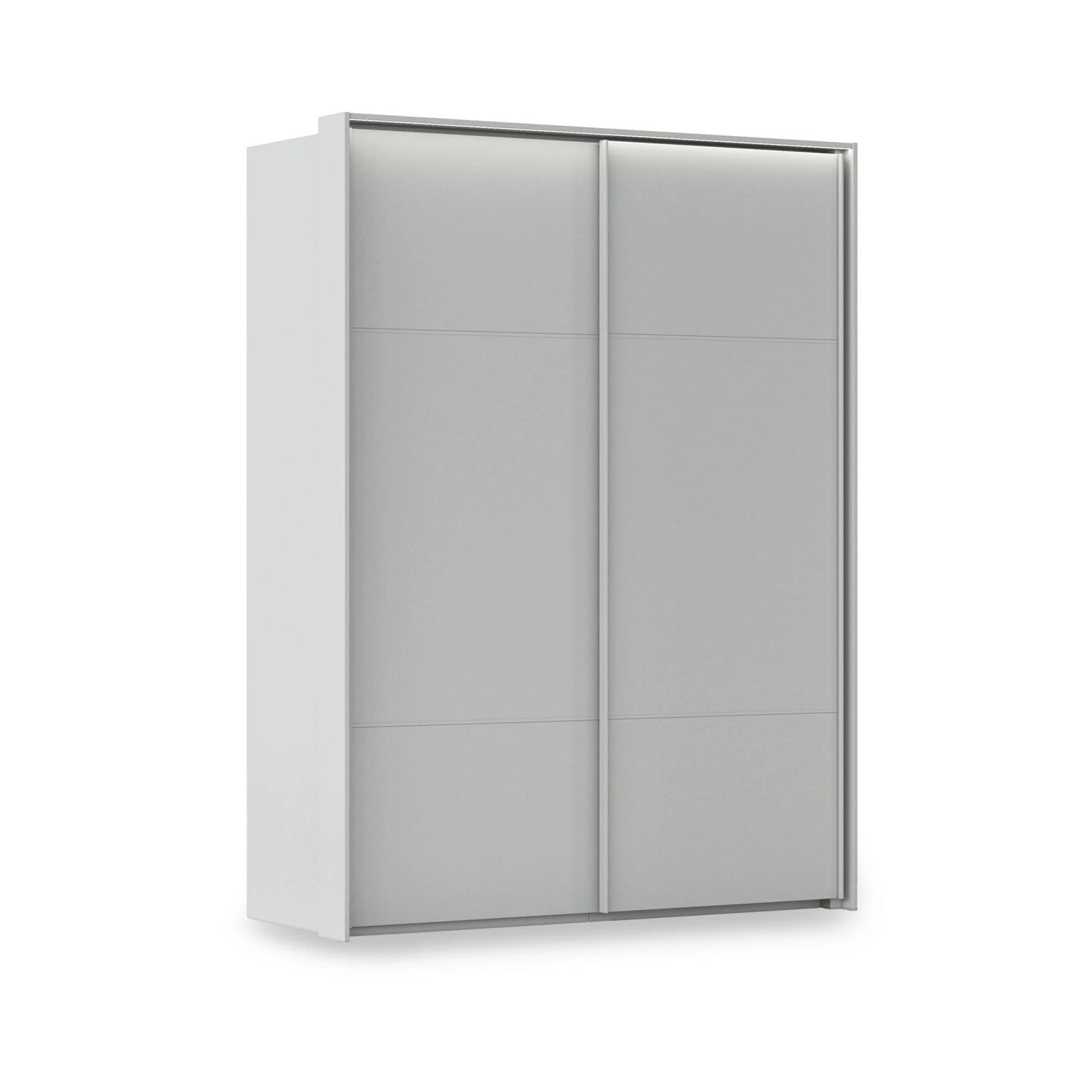 Rauch Heaven 2 Door Slider Wardrobe with Décor Doors and Lights in Silk Grey