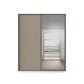 Rauch Heaven 2 Door Slider Wardrobe with 1 Décor Door and 1 Mirror Door in Fango - Front view