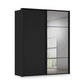 Rauch Heaven 2 Door Slider Wardrobe with 1 Décor Door and 1 Mirror Door in Black