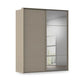 Rauch Heaven 2 Door Slider Wardrobe with 1 Décor Door and 1 Mirror Door in Fango