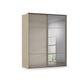 Rauch Haven 2 Door Slider Wardrobe with 1 Glass Door and 1 Mirror Door in Fango