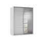Rauch Haven 2 Door Slider Wardrobe with 1 Glass Door and 1 Mirror Door in Silk Grey