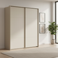 Rauch Heaven 180cm 2 Door Slider Wardrobe with Décor Doors in Champagne styled in a modern bedroom