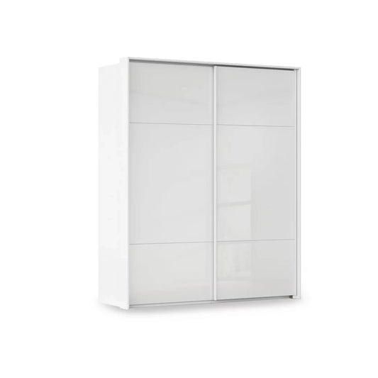 Rauch Heaven 2 Door Slider Wardrobe with Glass Doors in White