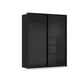 Rauch Heaven 2 Door Slider Wardrobe with Glass Doors in Black