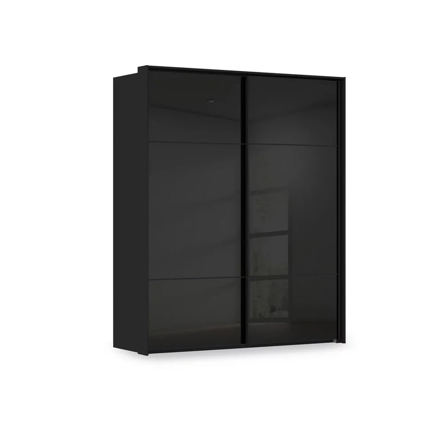Rauch Heaven 2 Door Slider Wardrobe with Glass Doors in Black