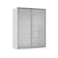 Rauch Heaven 2 Door Slider Wardrobe with Glass Doors in Silk Grey