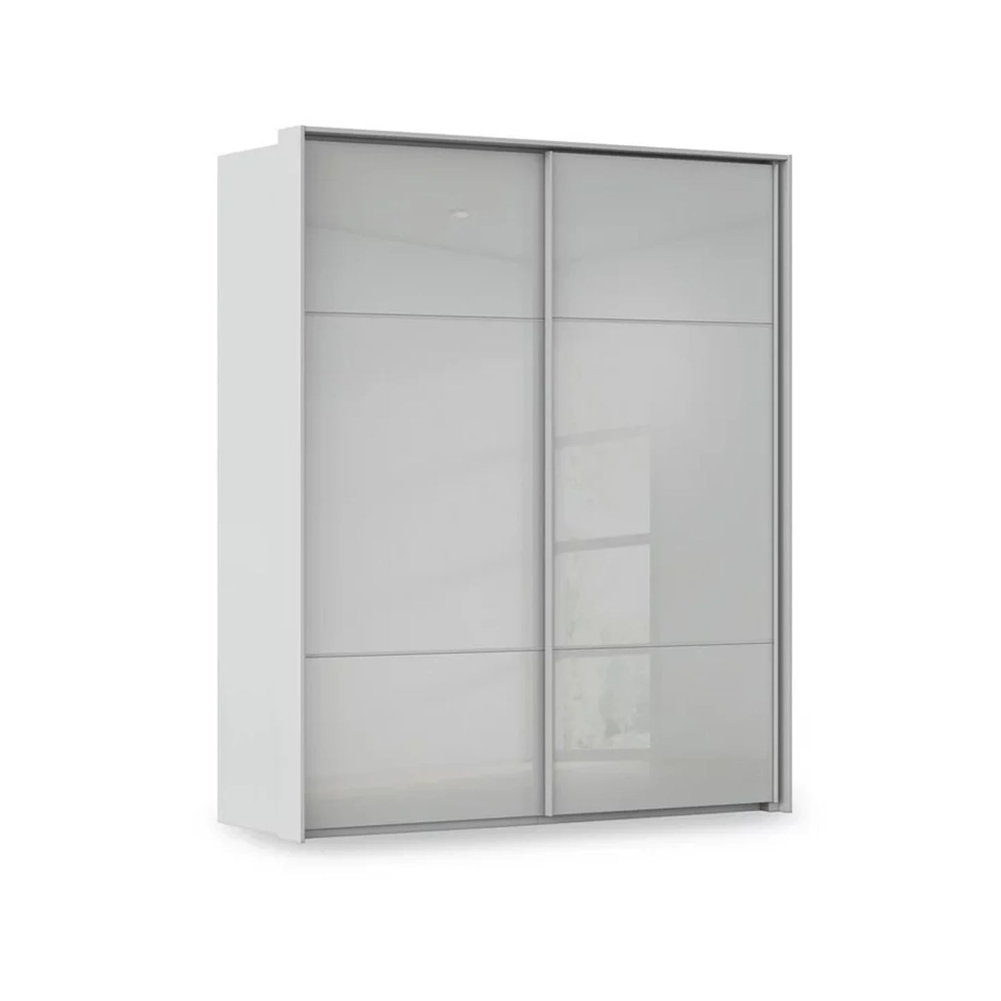 Rauch Heaven 2 Door Slider Wardrobe with Glass Doors in Silk Grey