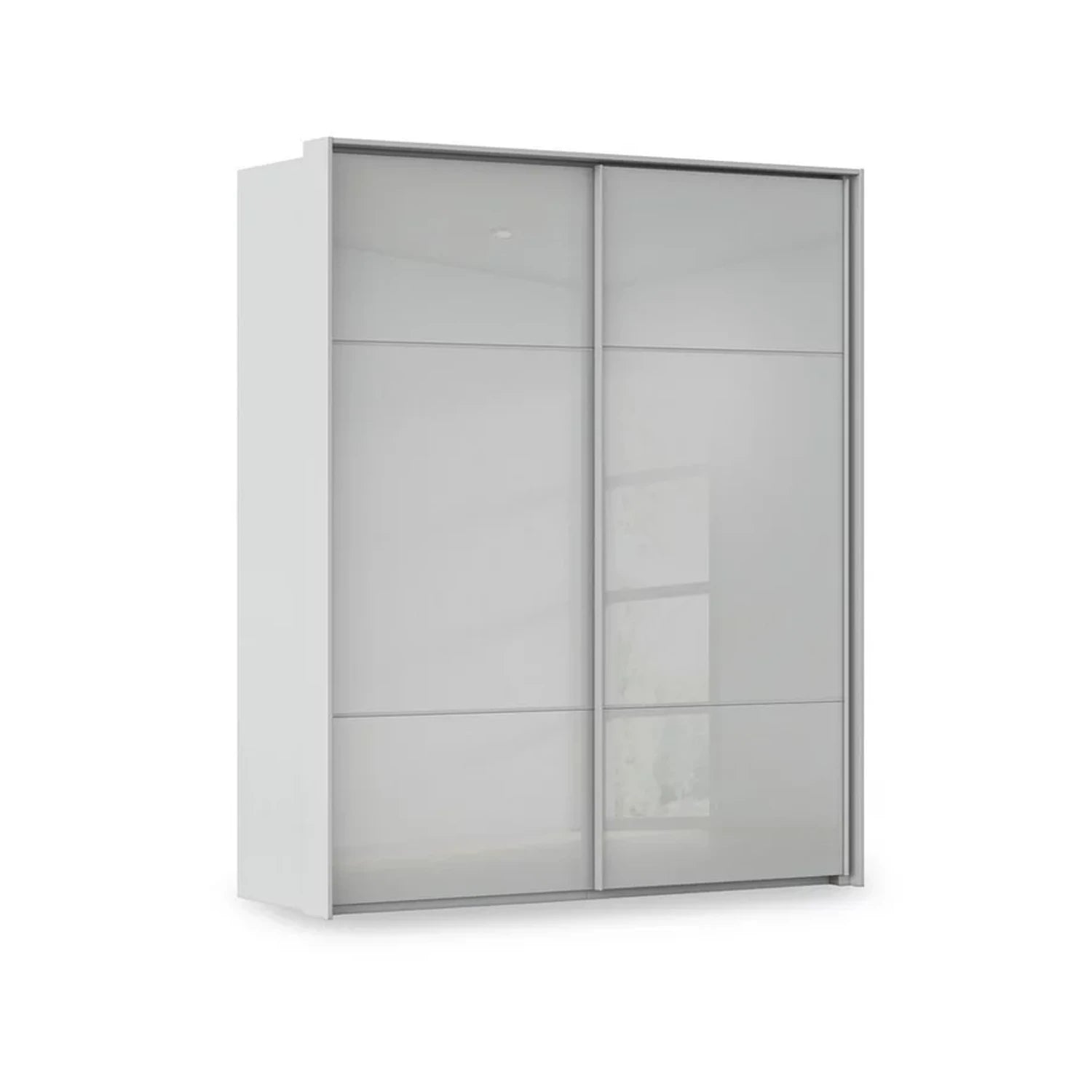 Rauch Heaven 2 Door Slider Wardrobe with Glass Doors in Silk Grey