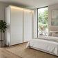 Rauch Haven 2 Door Slider Wardrobe with Décor Doors - Styled in a Bedroom