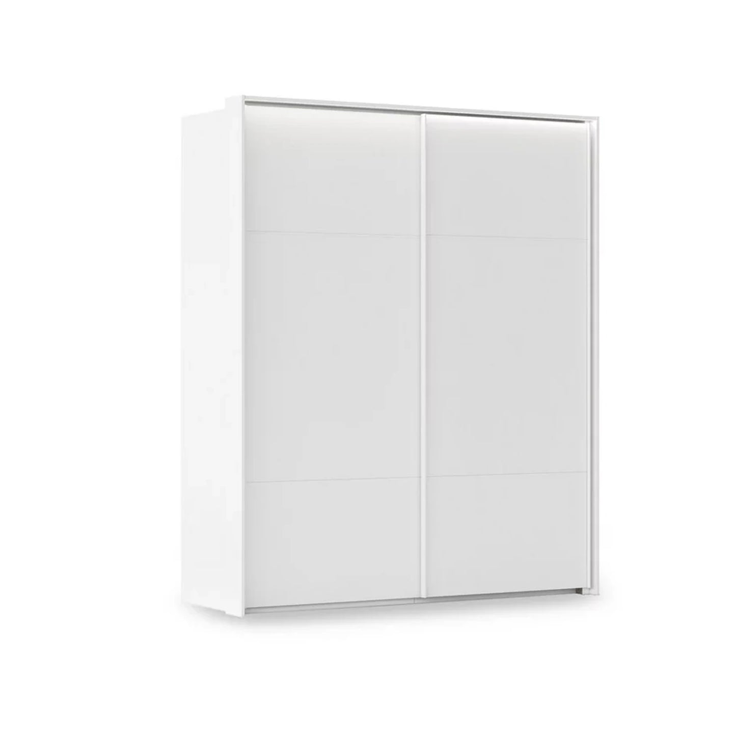 Rauch Haven 2 Door Slider Wardrobe with Décor Doors and Lights in White