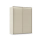 Rauch Haven 2 Door Slider Wardrobe with Décor Doors and Lights in Champagne