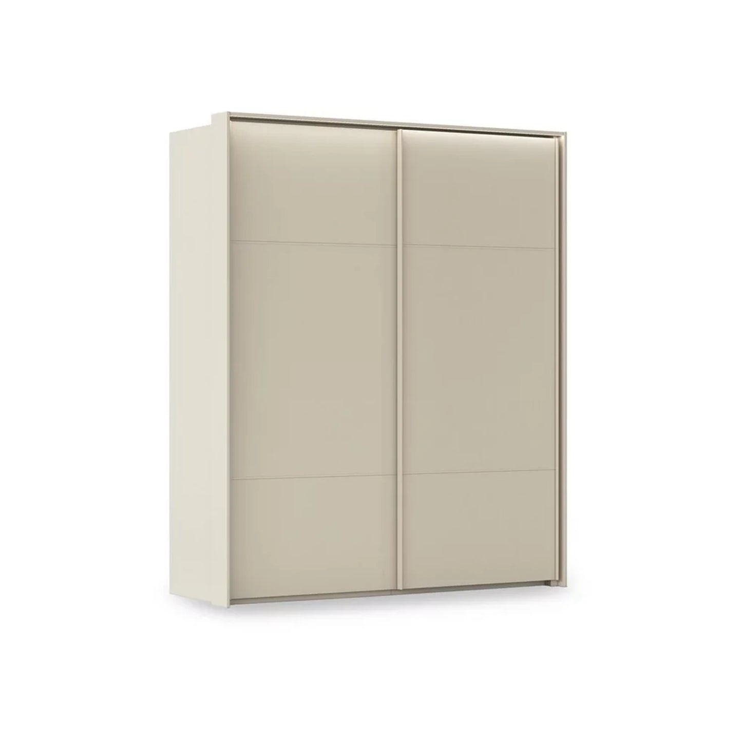 Rauch Haven 2 Door Slider Wardrobe with Décor Doors and Lights in Champagne