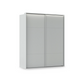 Rauch Haven 2 Door Slider Wardrobe with Décor Doors and Lights in Silk Grey