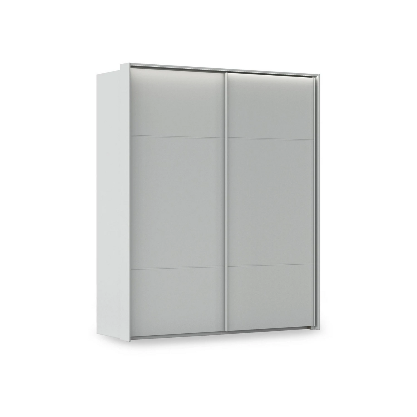 Rauch Haven 2 Door Slider Wardrobe with Décor Doors and Lights in Silk Grey