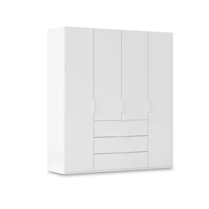 Rauch Haven 4 Door Combi Wardrobe with Décor Doors in White
