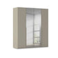 Rauch Haven 4 Door Hinged Wardrobe with 2 Décor Doors and 2 Mirror Doors in Fango