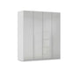 Rauch Haven 4 Door Hinged Wardrobe with Glass Doors in Silk Grey