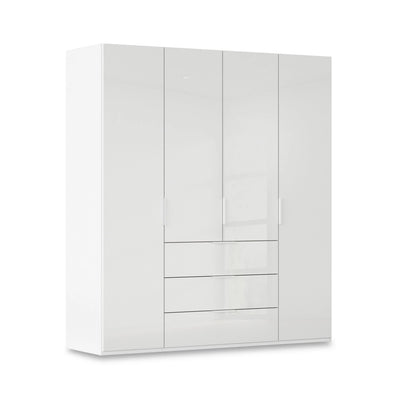 Rauch Haven 4 Door Combi Wardrobe with Glass Doors in White