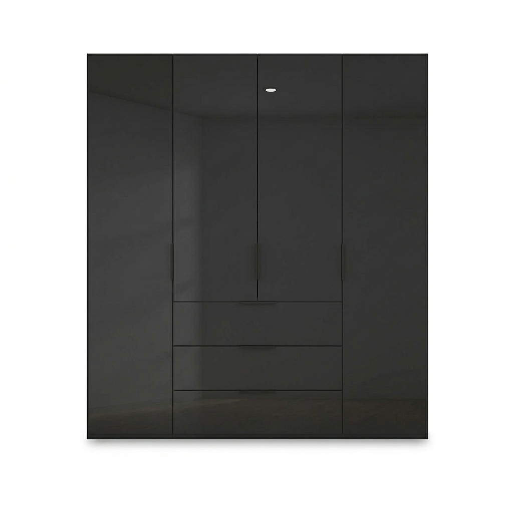 Rauch Heaven 4 Door Combi Wardrobe with Glass Doors - Front view