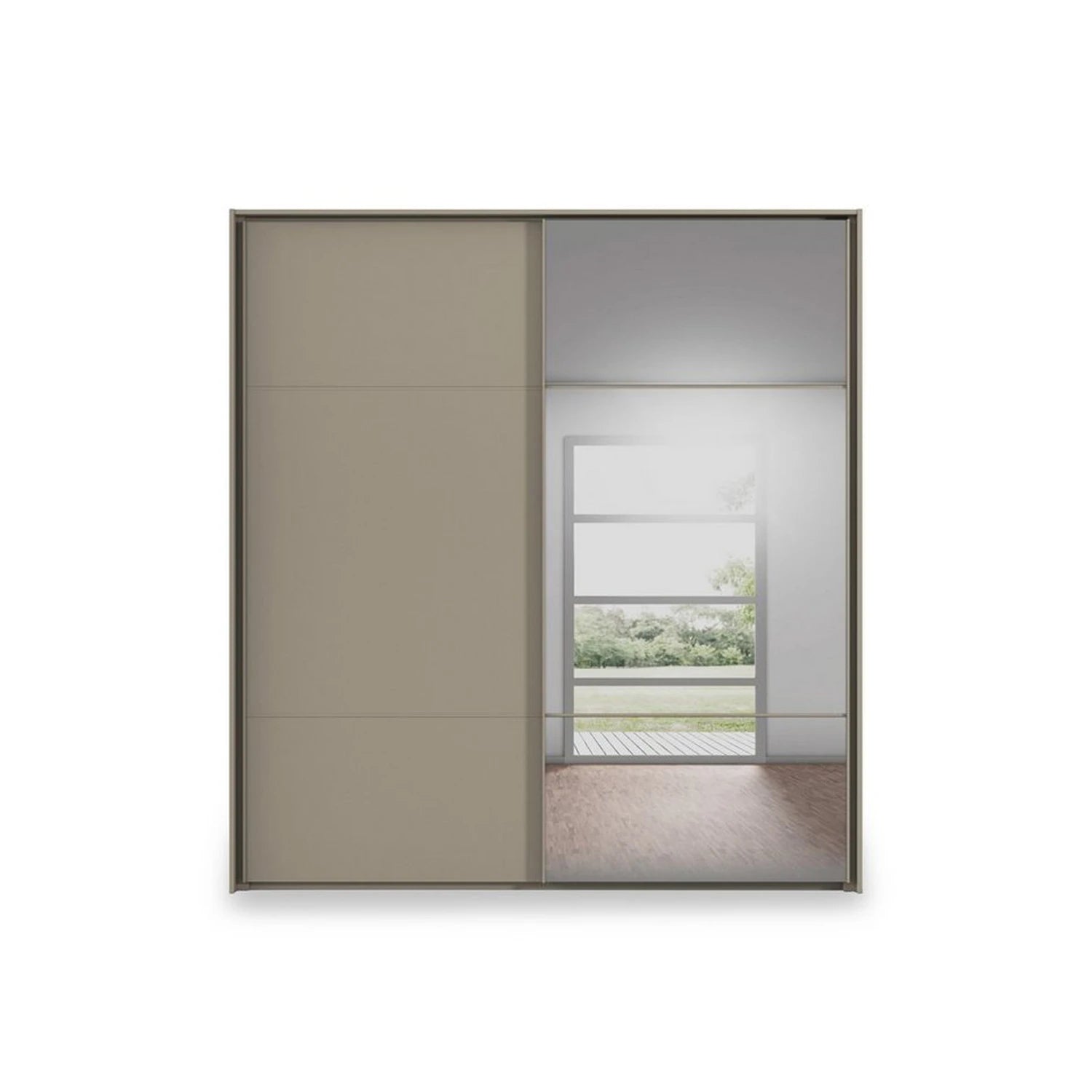 Rauch Haven 2 Door Slider Wardrobe with 1 Décor Door and 1 Mirror Door 