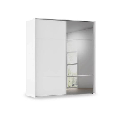 Rauch Haven 2 Door Slider Wardrobe with 1 Décor Door and 1 Mirror Door in White