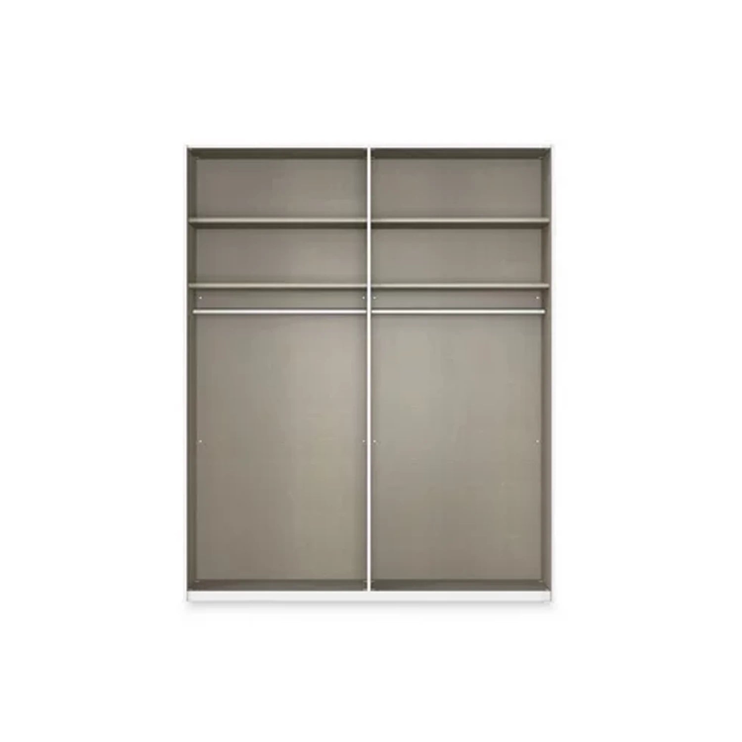 Rauch Haven 2 Door Slider Wardrobe with 1 Glass Door, 1 Mirror Door and Lights - Internal Compartment