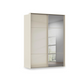 Rauch Haven 2 Door Slider Wardrobe with 1 Glass Door, 1 Mirror Door and Lights in Champagne