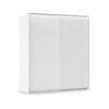 Rauch Haven 2 Door Slider Wardrobe with Décor Doors and Lights in White