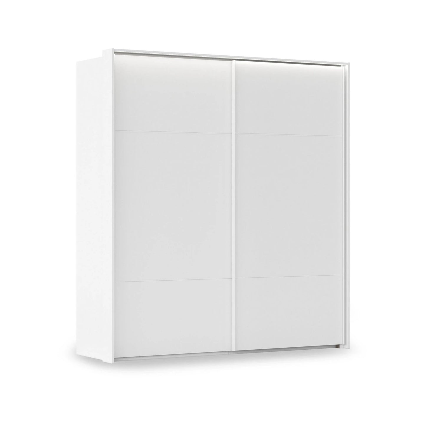 Rauch Haven 2 Door Slider Wardrobe with Décor Doors and Lights in White