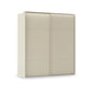 Rauch Haven 2 Door Slider Wardrobe with Décor Doors and Lights in Champagne